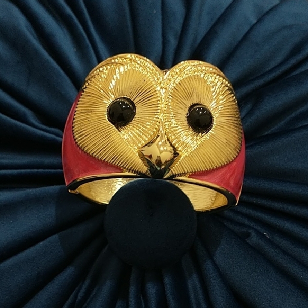 Gold and Red Owl Bracelet